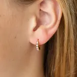 Pip Pop Post Pip Pop Post Dainty Pink Opal Hoop Earrings