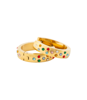 Pip Pop Post Pip Pop Post Rainbow Confetti Hoop Earrings