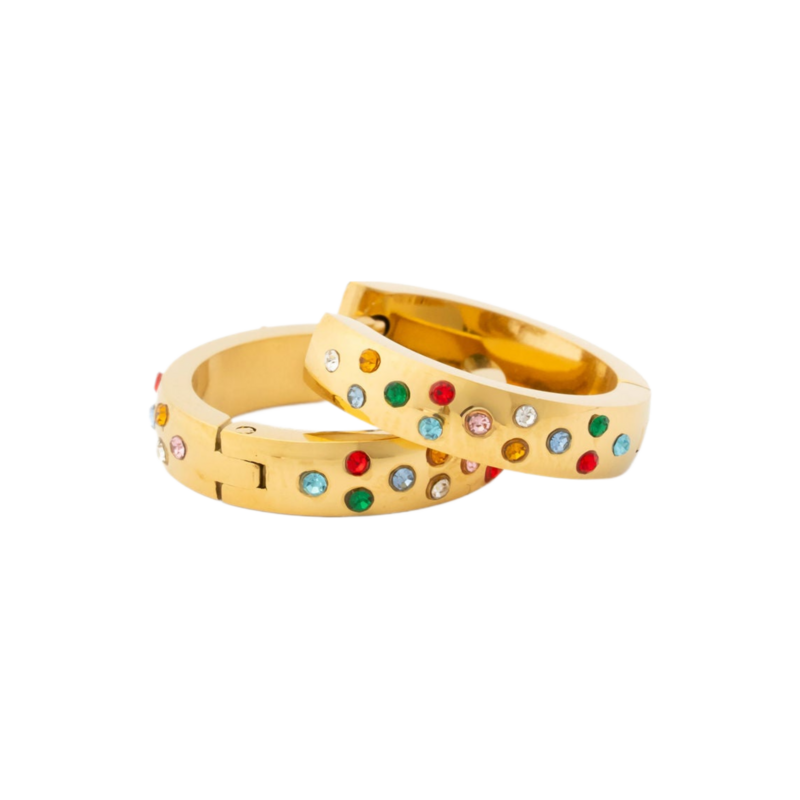 Pip Pop Post Pip Pop Post Rainbow Confetti Hoop Earrings
