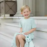 The Uptown Baby The Uptown Baby Pistachio Green Mini Stripe Dog Lovey Blanket