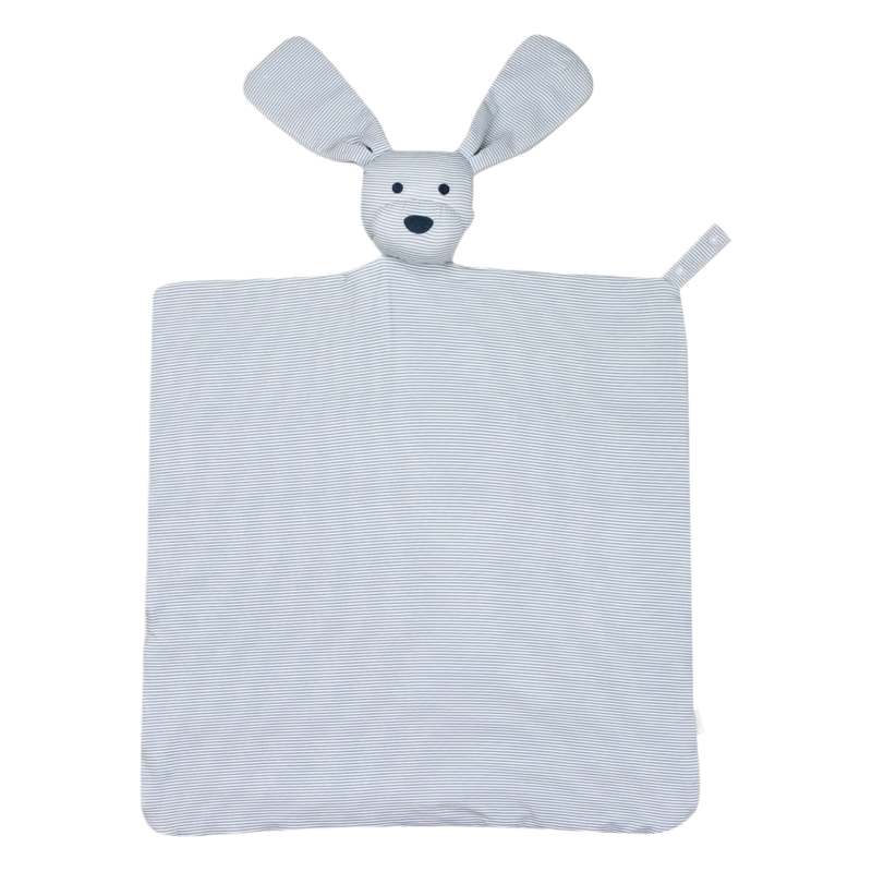 The Uptown Baby The Uptown Baby Dusty Blue Mini Stripe Dog Lovey Blanket