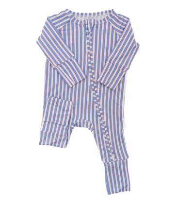 The Uptown Baby The Uptown Baby Red & Blue Stripe Romper
