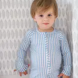 The Uptown Baby The Uptown Baby Red & Blue Stripe Romper