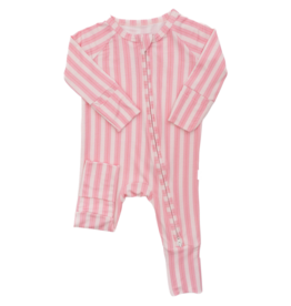 The Uptown Baby The Uptown Baby Red/White Holiday Stripes Romper