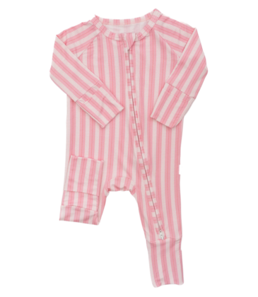 The Uptown Baby The Uptown Baby Red/White Holiday Stripes Romper