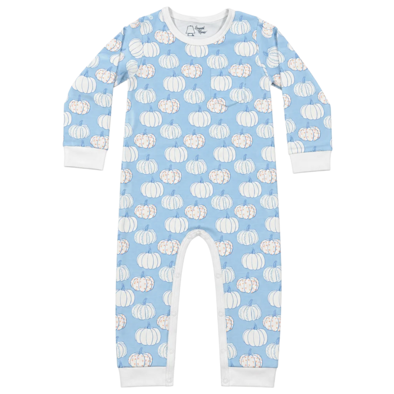 Heyward House Heyward House Baby Blue Pumpkins Playtime Romper