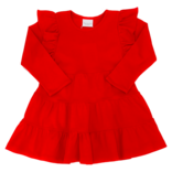 Squiggles Squiggles Red Tiered Dress
