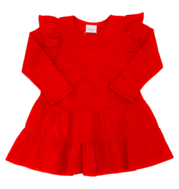Squiggles Squiggles Red Tiered Dress
