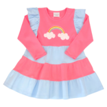 Squiggles Squiggles Rainbow Tiered Dress