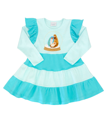 Squiggles Squiggles Nativity Tiered Dress