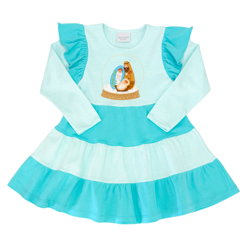Squiggles Squiggles Nativity Tiered Dress
