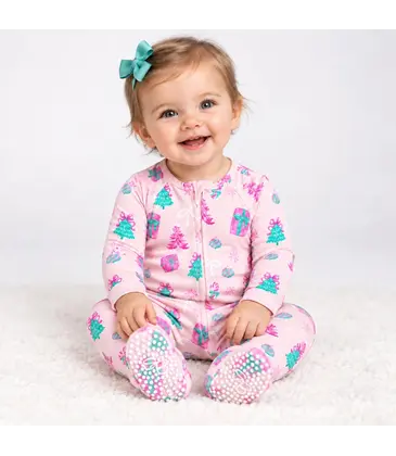 Sweet Bamboo Sweet Bamboo Christmas At Tiffany's Zipper Footie