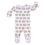 Sweet Bamboo Sweet Bamboo Holiday Wreath Stripe Zipper Footie