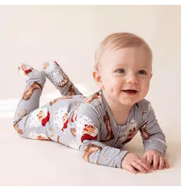 Sweet Bamboo Sweet Bamboo Jolly Western Santa Zipper Footie