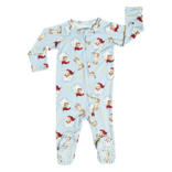 Sweet Bamboo Sweet Bamboo Jolly Western Santa Zipper Footie
