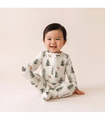 Sweet Bamboo Sweet Bamboo Winter Fawn Zipper Footie