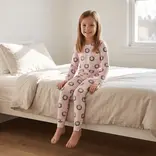 Sweet Bamboo Sweet Bamboo Holiday Wreath Stripe Pajama Set