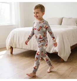 Sweet Bamboo Sweet Bamboo Jolly Western Santa Pajama Set