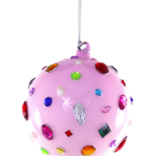 Cody Foster & Co Pink Glittering Magpie Bauble Ornament