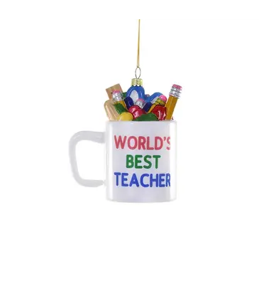 Cody Foster & Co World's Best Teacher Mug Ornament