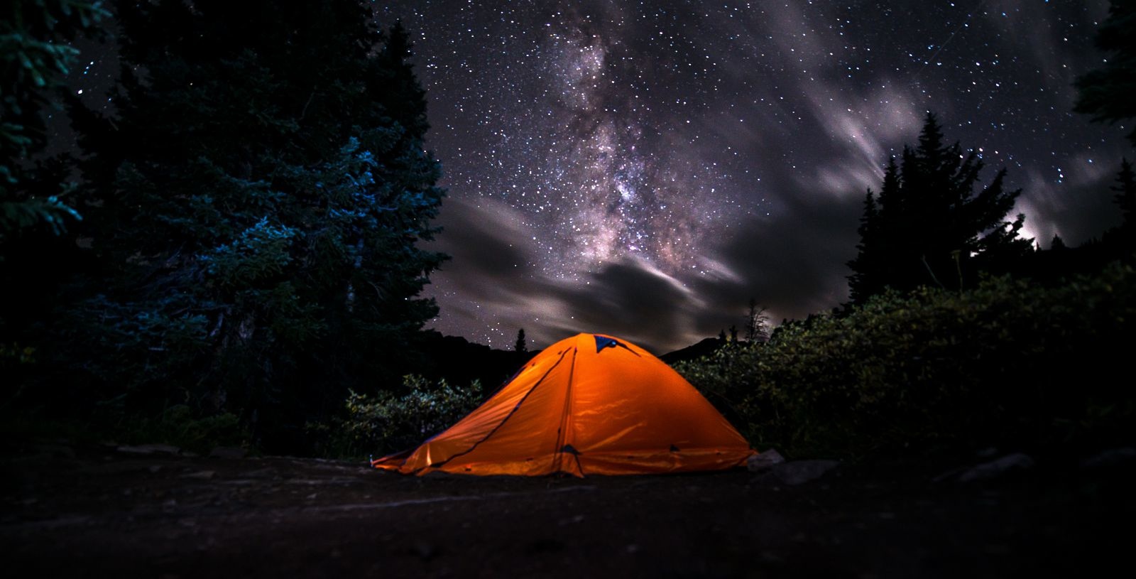 tent night sky