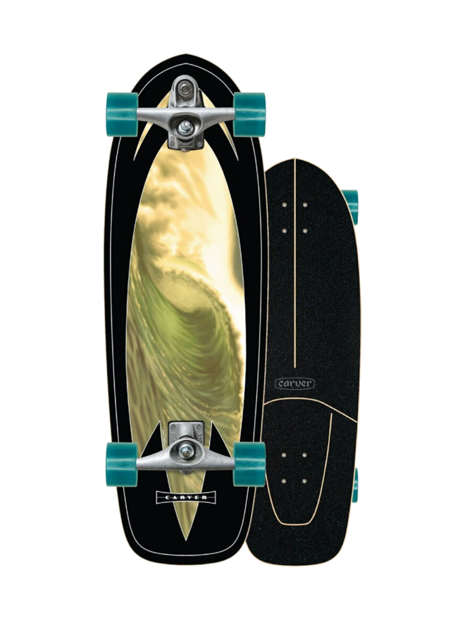 TRITO X CARVER Super Surfer SIGNAL 9.75'' X 31 INCH Complete TRITON  Skateboard Raw wave skateboard