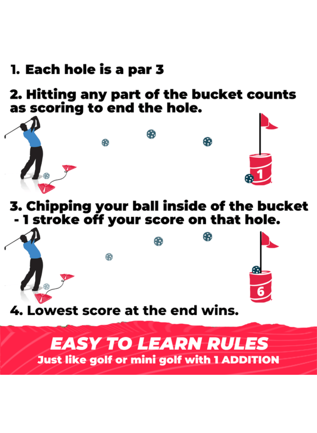 Bucket Golf 3 Hole Set Escape Sports Inc