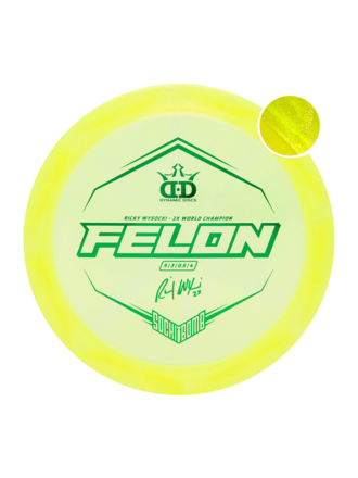 Dynamic Discs Dynamic Lucid Ice Glimmer FELON (Wysocki 2x) Fair. Disc (9,3,0.5,4)