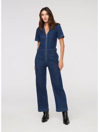 Duer Duer W's Perf. Denim Short Sleeve Jumpsuit
