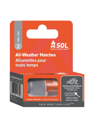 Survive Outdoors Longer SOL All Weather Matches - 25 Count