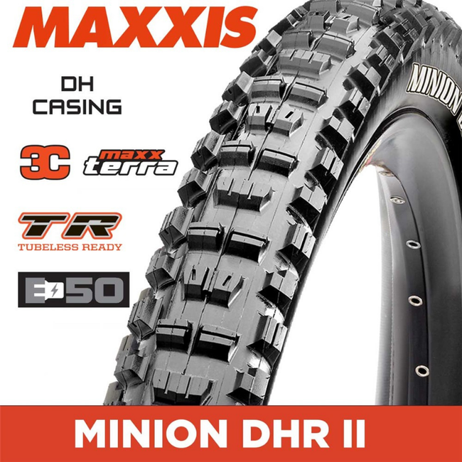MAXXIS Minion DHRII 29 x 2.40 E50 TR DH 3C MaxxTerra Black