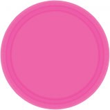 Bright Pink Paper Plates, 7"