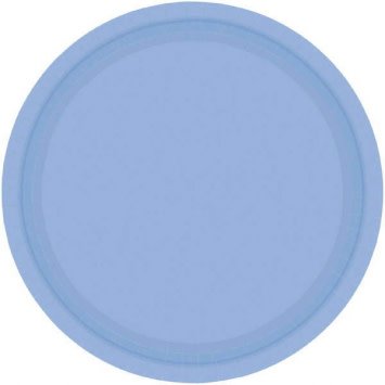 Pastel Blue Paper Plates, 7"
