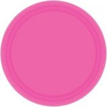 Bright Pink Paper Plates, 9"