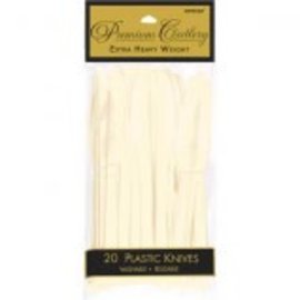 Vanilla Creme Premium Heavy Weight Plastic Knives 20ct