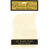 Vanilla Creme Premium Heavy Weight Plastic Forks 20ct