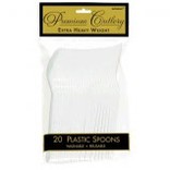 Frosty White Premium Heavy Weight Plastic Spoons 20ct
