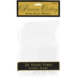 Frosty White Premium Heavy Weight Plastic Forks 20ct