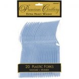 Pastel Blue Premium Heavy Weight Plastic Forks 20ct
