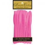 Bright Pink Premium Heavy Weight Plastic Knives 20ct