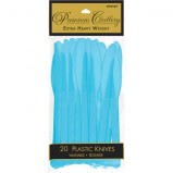 Caribbean Blue Premium Heavy Weight Plastic Knives 20ct