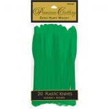 Festive Green Premium Heavy Weight Plastic Knives 20ct