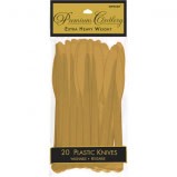 Gold Premium Heavy Weight Plastic Knives 20ct