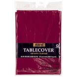 Berry Round Plastic Table Cover, 84"