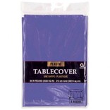 New Purple Round Plastic Table Cover, 84"
