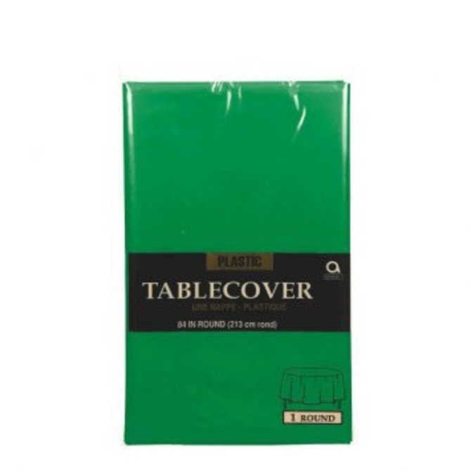 Table Cover Plastic Round 84" Festive Green