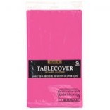 Bright Pink Rectangular Plastic Table Cover, 54" x 108"