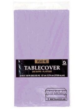 Lavender Rectangular Plastic Table Cover, 54" x 108"