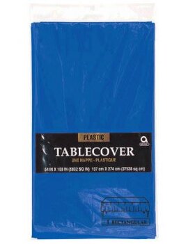 Royal Blue Plastic Table Cover, rectangular 54"x108"