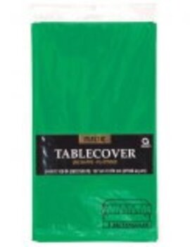 Festive Green Rectangular Plastic Table Cover, 54" x 108"